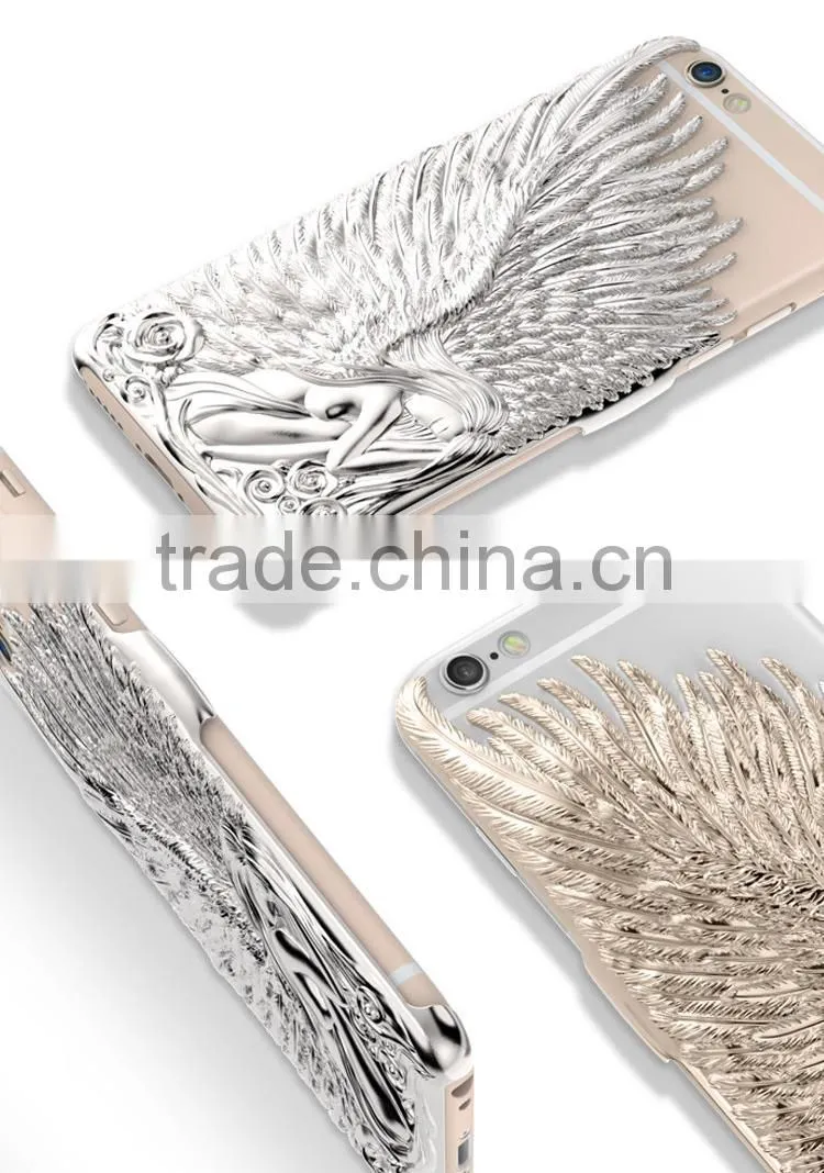 for custom iphone 6 hard case pc material angel wings case for iphone 6, custom logo