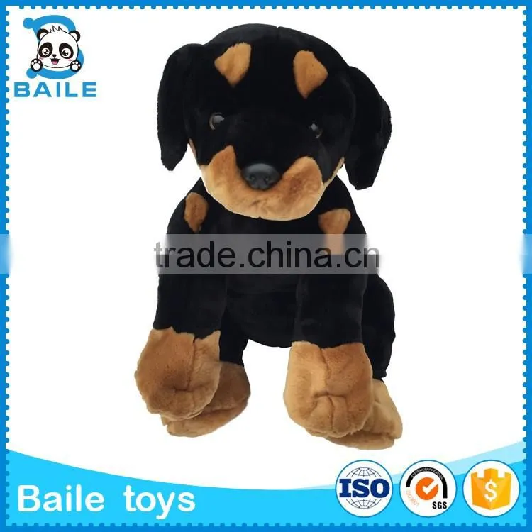 Black little custom stuffed plush animal dog toy