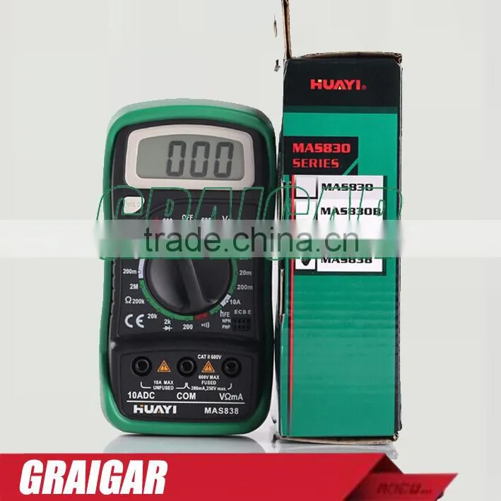 MAS838 Mini Multimeter Digital Multimeter Multifunction Multimeter Detector LCD Display