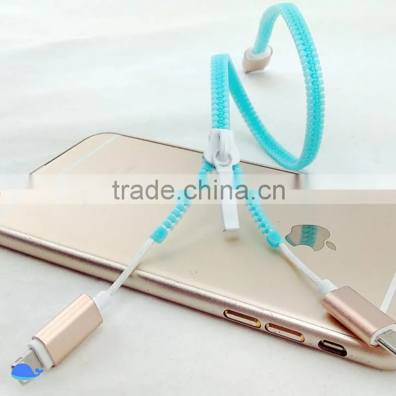 Creative gifts magnetic zipper usb data cable suitable for Iphone and Android