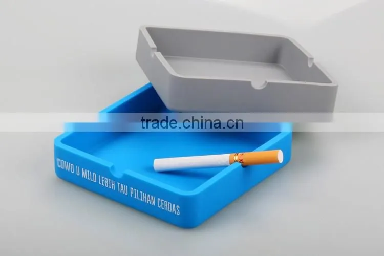 Hot sale smokeless silicone ashtray , heat resistant square silicone ashtray