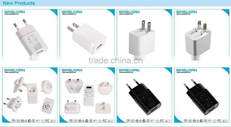 Wallmount Connection and DC Output Type 5w usb power adapter for mobile phone