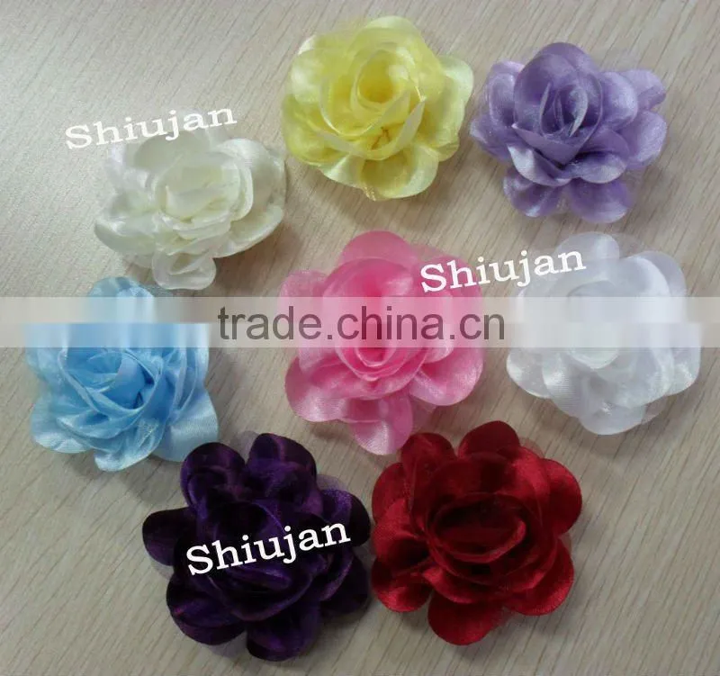 satin ribbon artificial flower for dress