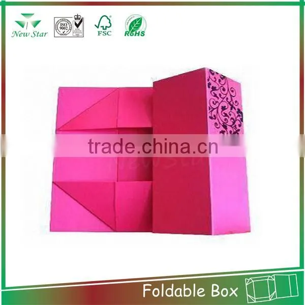 decorative foldable gift box for cosmetic, cosmetic foldable box