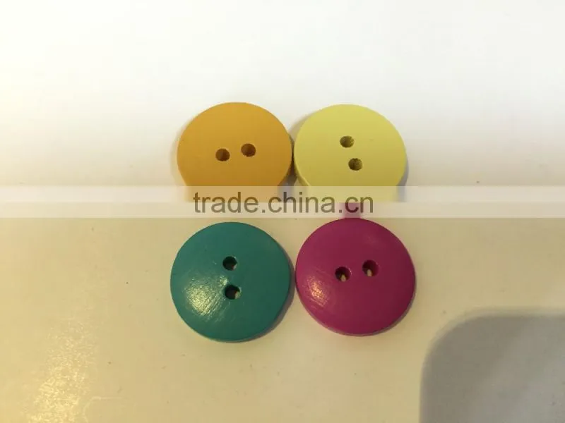 color painted 2 holes black wooden buttons for garment