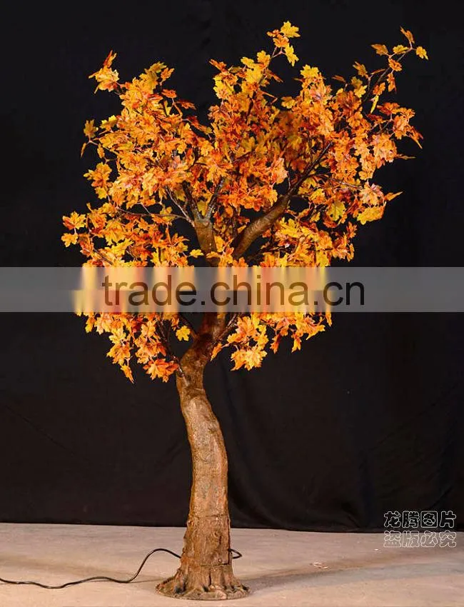 Building decoration artificial maple leaf outdoor lighted trees