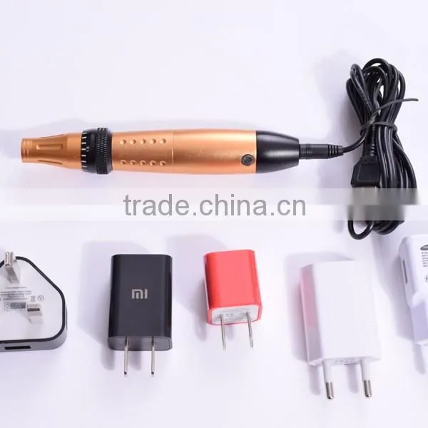 2016 Professional Auto Vibration Electric Skin Rejuventation Derma pen With Needle Cartridges