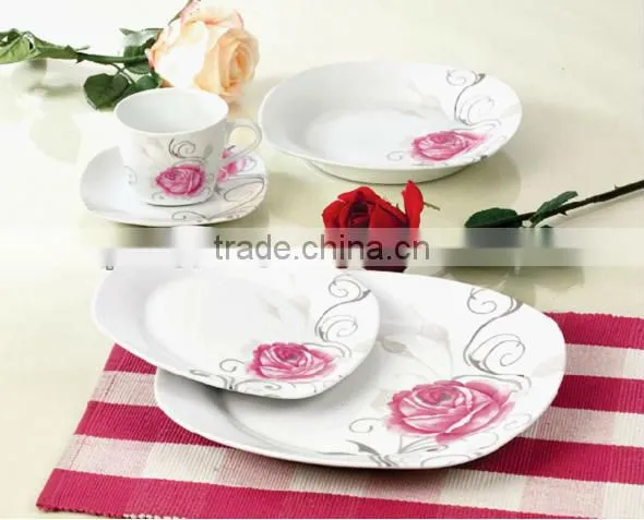 square dinner set,square shape dinner set,bone china square dinner set