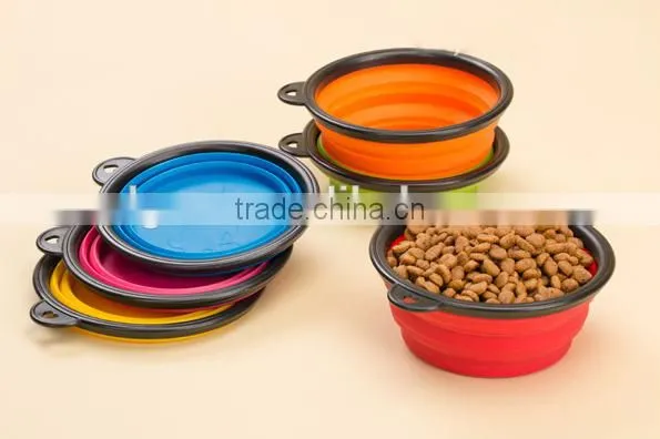 Promotional collapsible silicone pet bowl