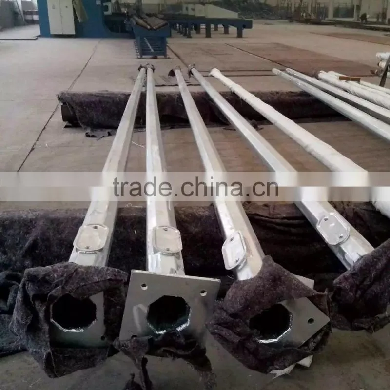 High quality Hot dip galvanized Double arm street light pole of CE