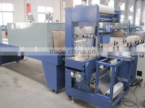 Professional full automatic film shrinking wrapping packing machine for PET bottle