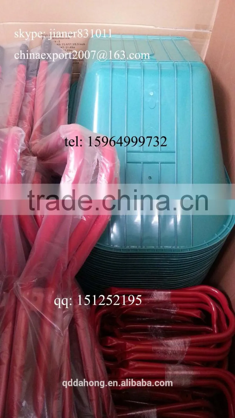 85L Wheelbarrow with Green Plastic Tray for Garden Use