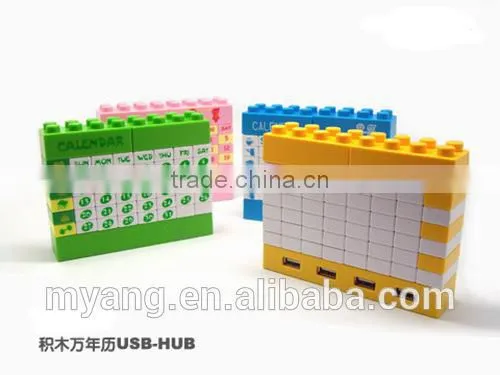 Creative USB HUB DIY blocks usb 2.0 hub calendar with bluetooth/usb hub with cable/Executive DIY desk calendar 2015