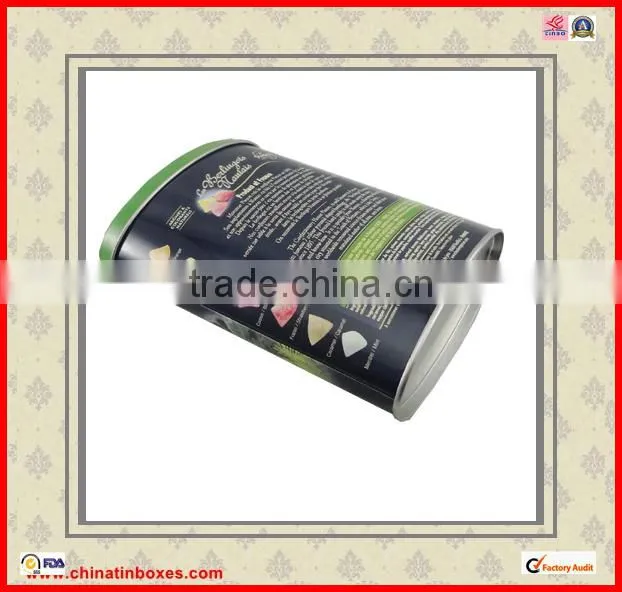 high quality oval shape custom coffee tin box