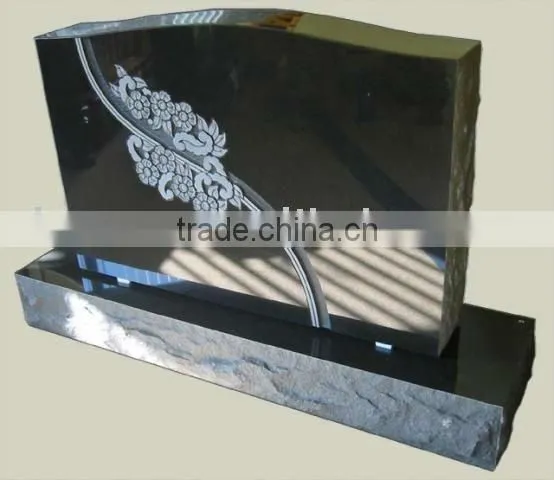 Western style granite memorial headstone