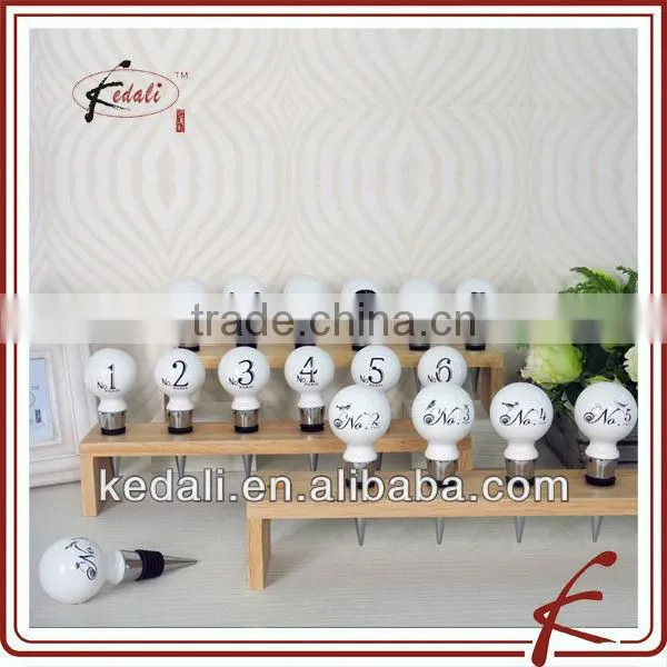 ceramic wine plug set of 4 with decoration