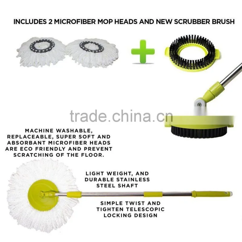 Vivinature Stainless Steel Deluxe Rolling Spin Mop