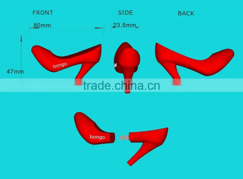 Creative high heel shoes usb flash drive shell