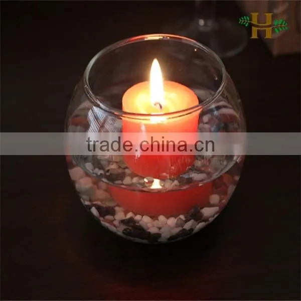 Tabletop Decorative Round Black Glass Vase, Round Glass Fish Bowl