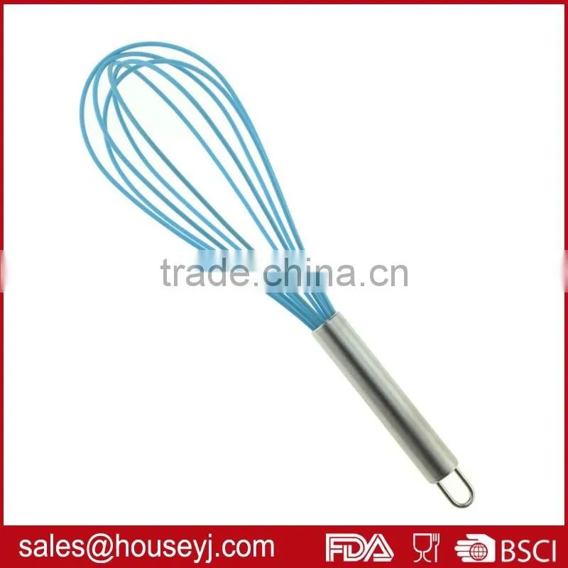 5 wires 12 inch silicone egg whisk manual silicone egg beater with s/s handle