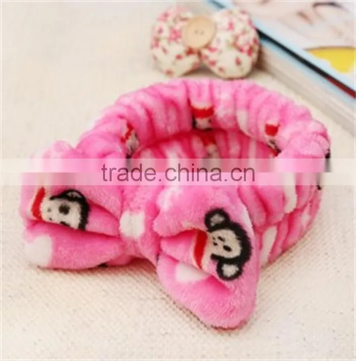 N183 new products headband cute bowknot headband in coral velvet