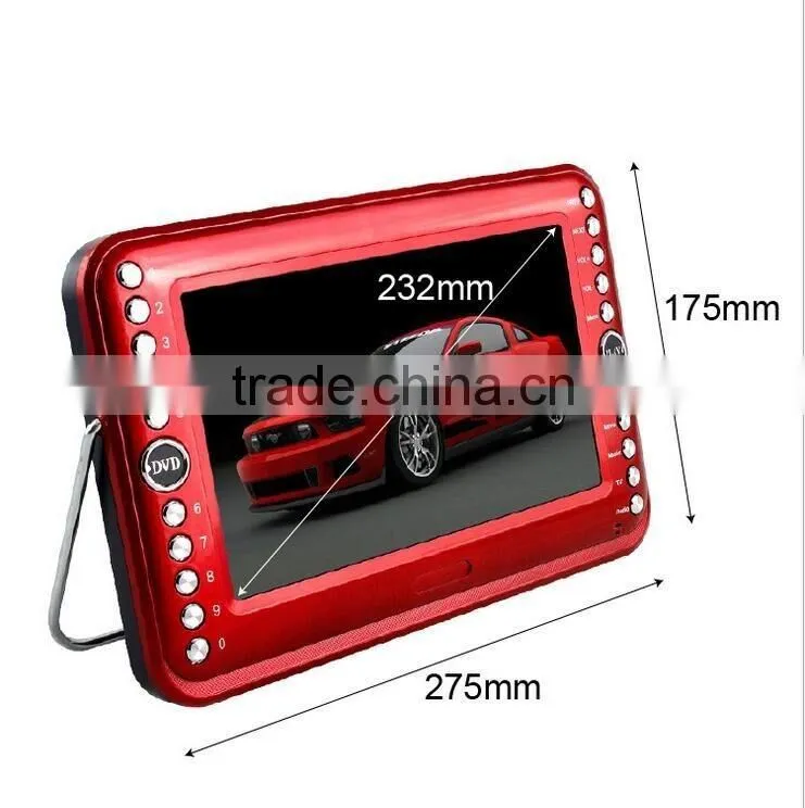 Portable Full 1080P HD DVD Player 9Inch DVD/CD Player With Game/FM/TV Turner Multi Media EVD Player For Sale