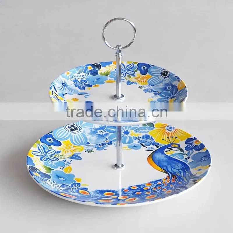 porcelain plate ceramic plate 2pcs cake plate set