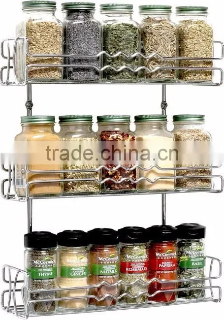 3 Tier Wire Spice Rack Jars Storage Organizer