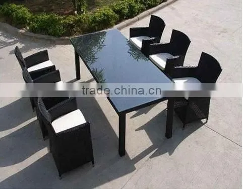 rattan dining set with rectangle table and chairs outdoor furniture