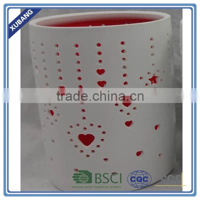Ceramic candle cup bamboo shape candle holder wholesale candle holder