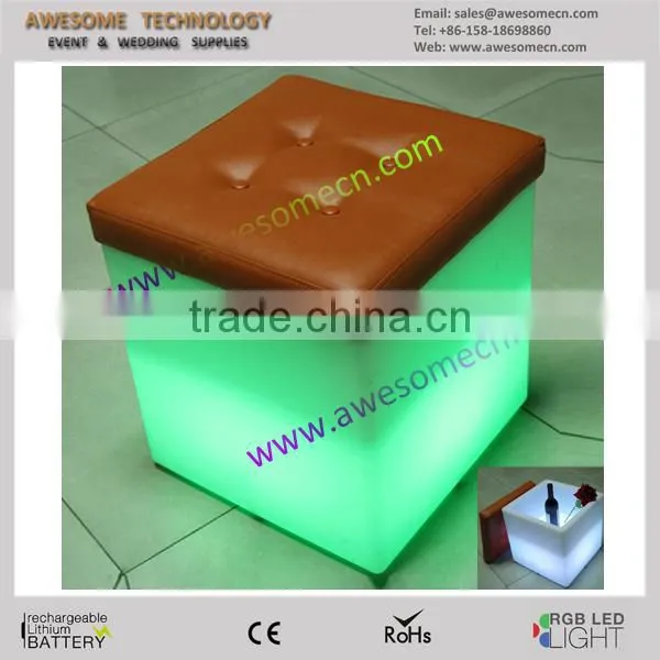 40cm illuminated modern LED Plastic open cube with pad (cb470)