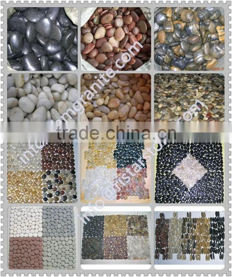 Polished natural white river pebble stone