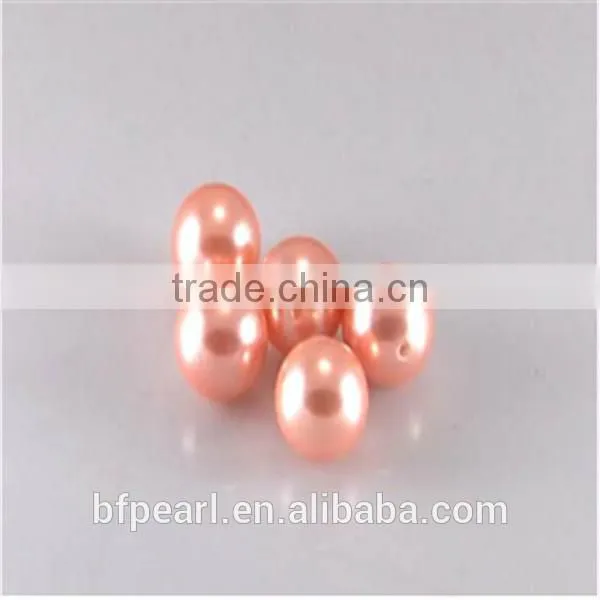 Wholesale Pink Half-drilled 10mm Round Shell Pearl Beads for Earrings or Pendent