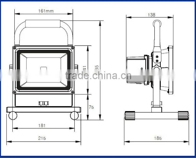 10w rechargeable led flood light
