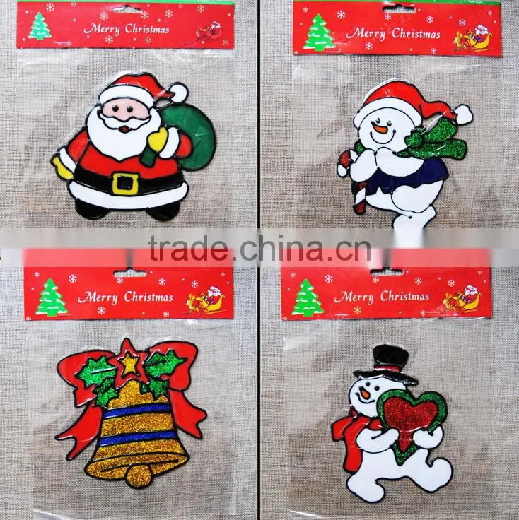 High quality Christmas glass window PVC sticker wall sticker