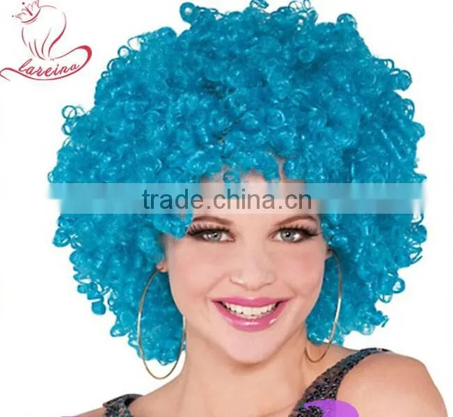 Adult Kids Style Colors Costume Party Clown Disco Football Fans Afro Curly Wigs