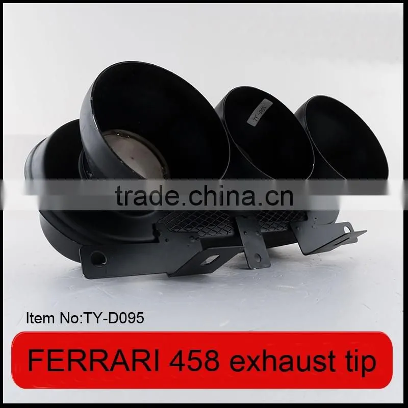 auto tuning stainless steel sportycar exhaust tips for Ferrari 458 carbon fiber