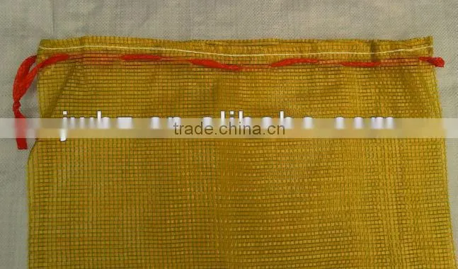 Bag ties up bags, PP leno mesh bags, handles for plastic bags
