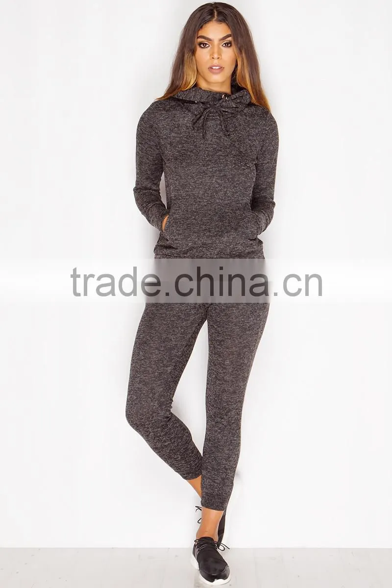 Cotton Polyester Tracksuit For Adults Plain Blank Active Charcoal Grey Track Suit Custom Design Jacket Sweatpants Sports