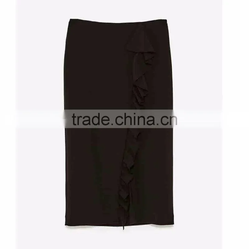 High-waisted Pencil Skirt with Ruffles Details Women Sexy Pencil Skirt Custom Wholesale Online Shopping