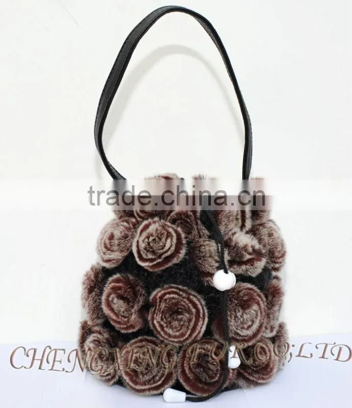 CX-H-39 Genuine Rex Rabbit Fur Samll Wedding Bag