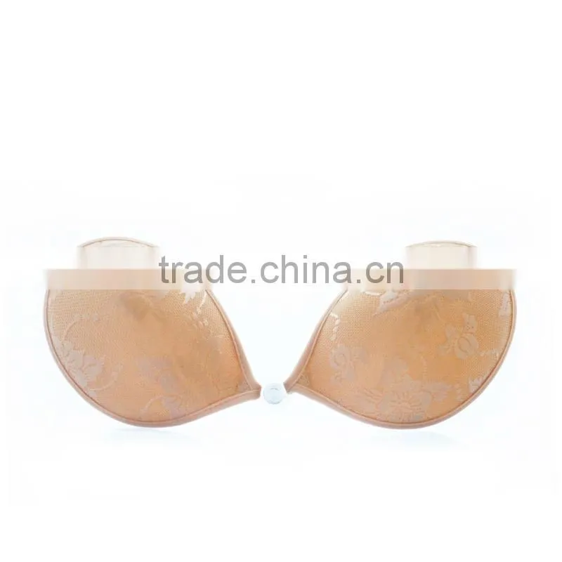 stylish breathable Stealth Seamless and strapless self adhensive genie bra with lace