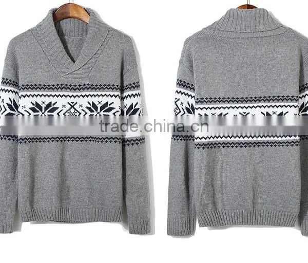 fashion male pullover blue v neck fleece pullover
