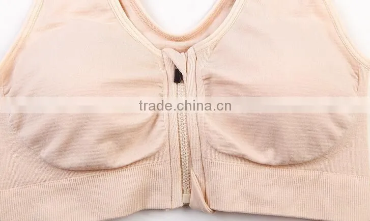 zm10843a Professional shock running sports bra front zipper without rims wholesale yoga underwear