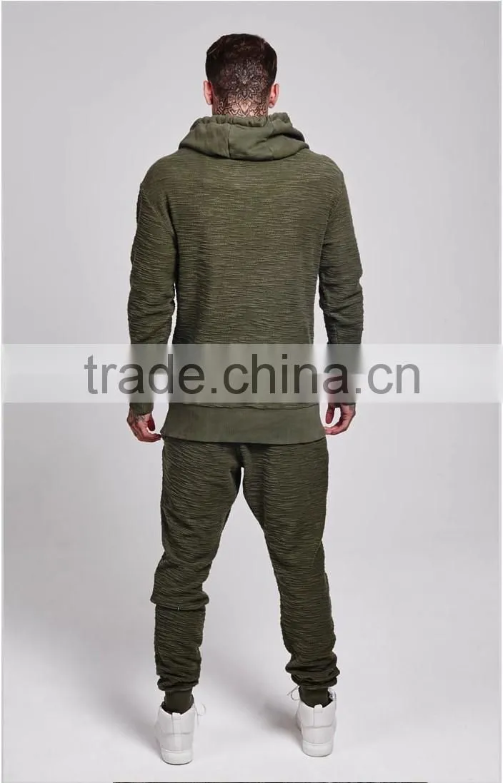 Hot sale khaki tracksuit popular flannel tracksuit pullover sweatsuit
