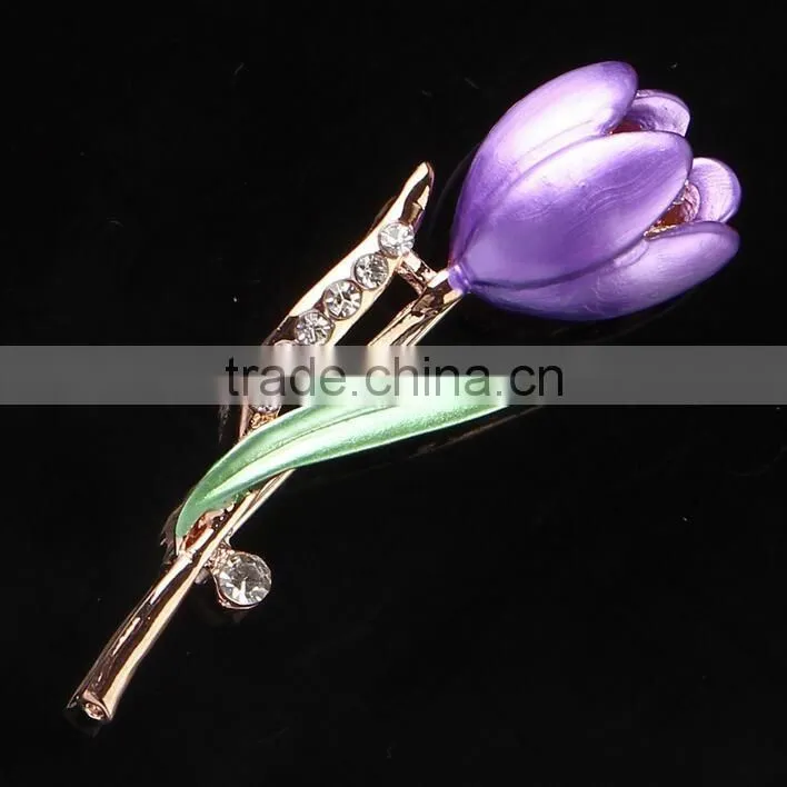 F20043N flower brooches Colorful tulips brooch pins fashion elegant brooches