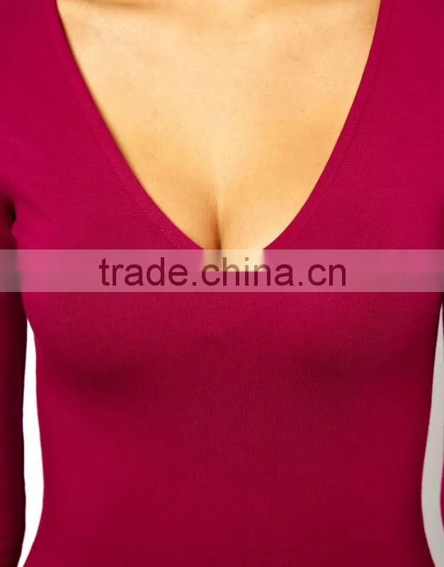 Bodycon Dress with Deep V Neck