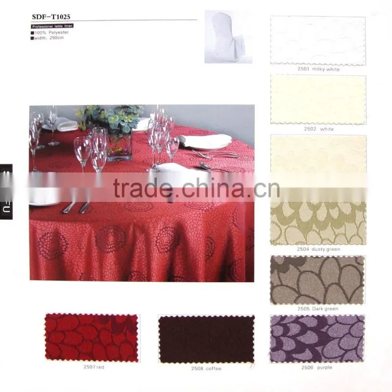 Wholesale Table Linens Polyester Jacquard round TableCloths Damask Table Covers