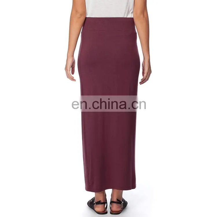 Wine Color Fashion Cotton long Skirt For Women