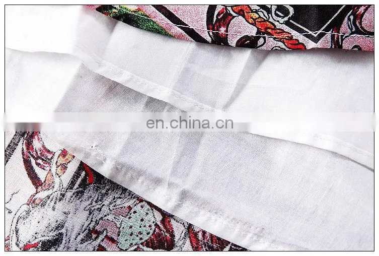 High quality short sleeve rayon cute print dress for 2016 summer